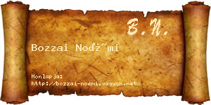 Bozzai Noémi névjegykártya